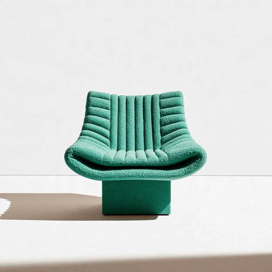 Poltrona reclinabile dal profilo contemporaneo, verde, per la casa